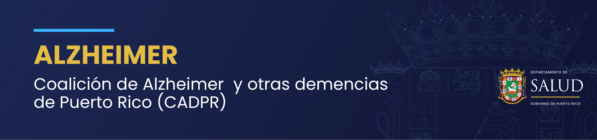 Banner con fondo azul y la palabra Alzheimer